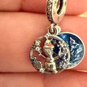 Pandora Silver and Blue Snowman Charm Bracelet